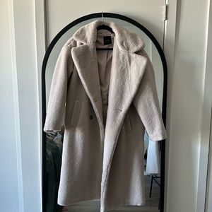Oversized teddy coat in cream